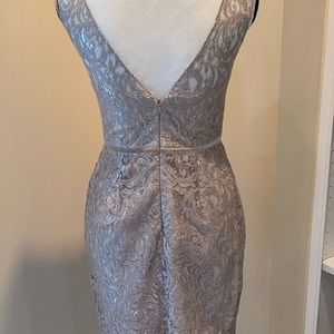 Jenny yoo gorgeous silver and lace dress